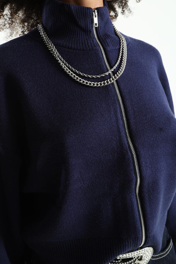 Strickjacke - Marineblau