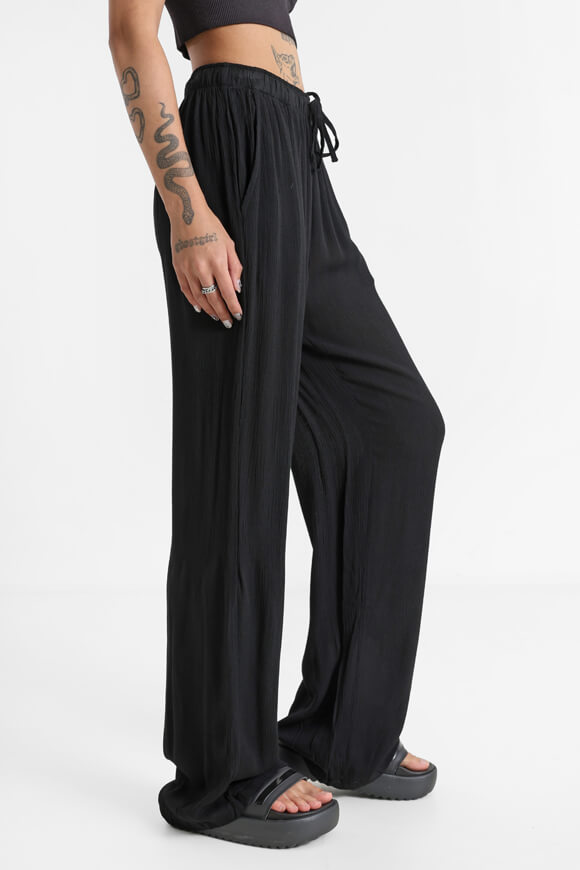 Wide Leg Hose - Schwarz