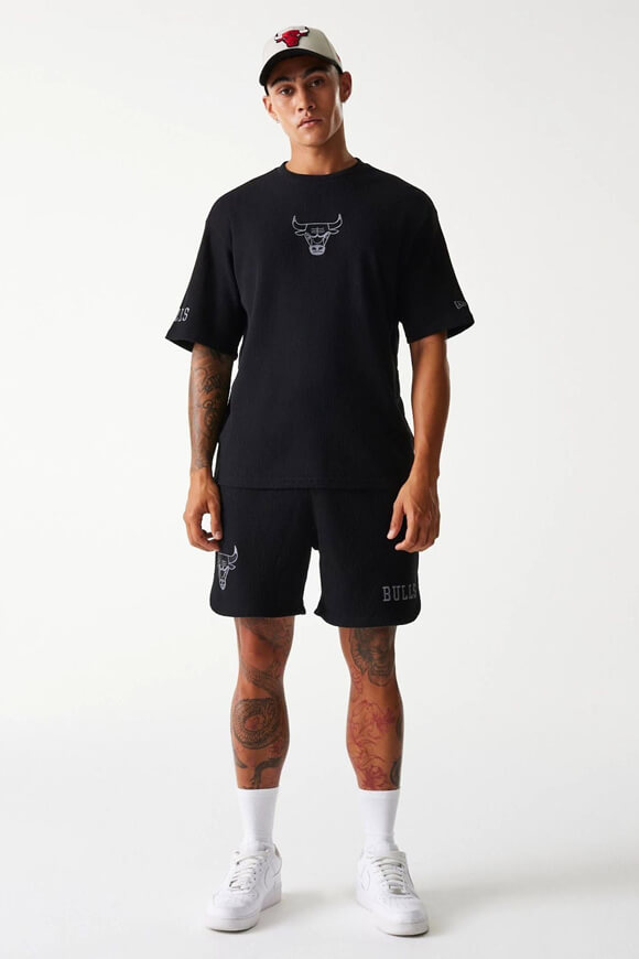 Oversized T-shirt with waffle texture - Black