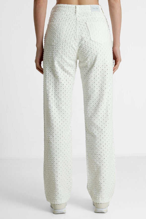 Pantalon avec motif ajouré - Offwhite