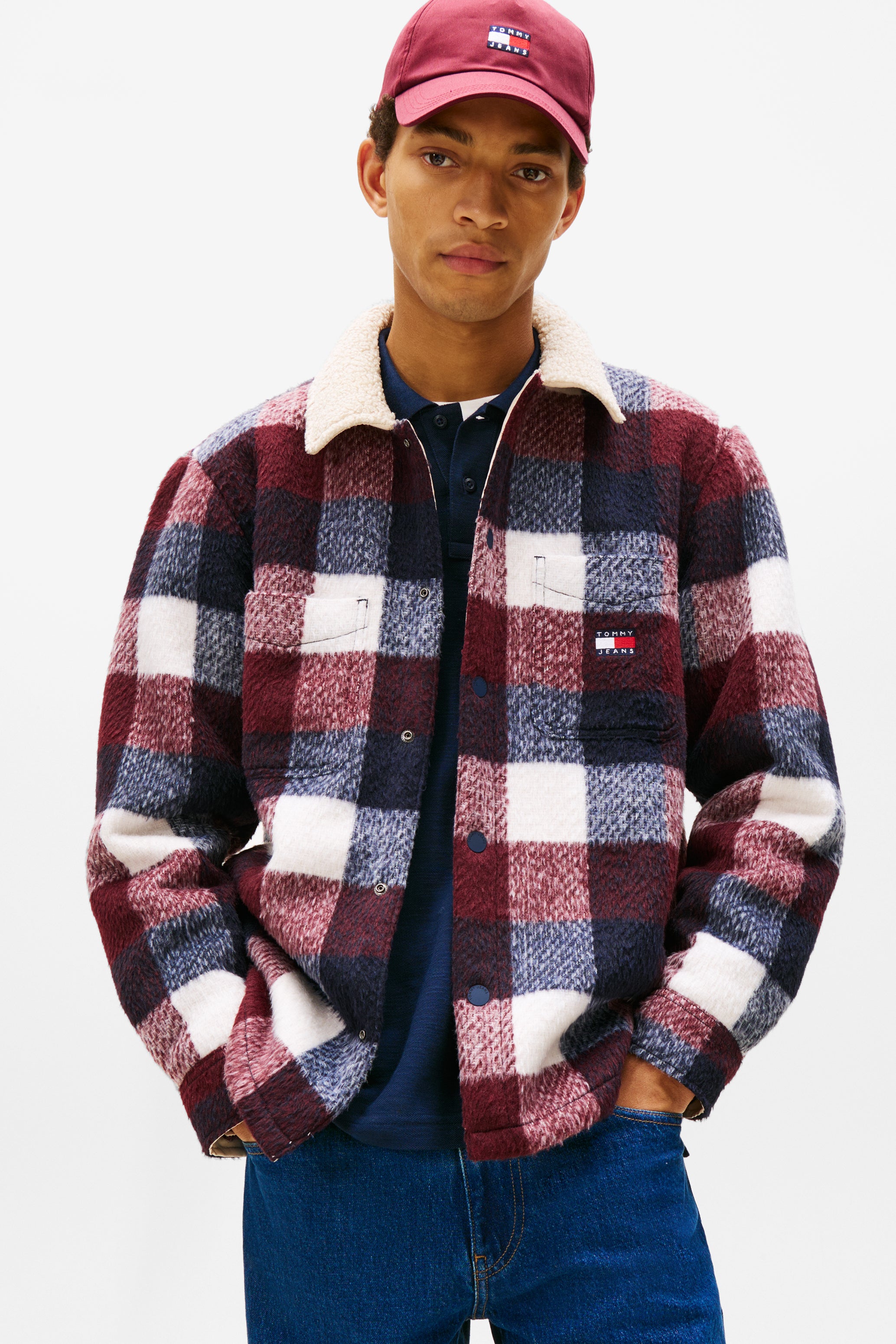 Gefüttertes Overshirt - Dark Night Navy + Buffalo Check