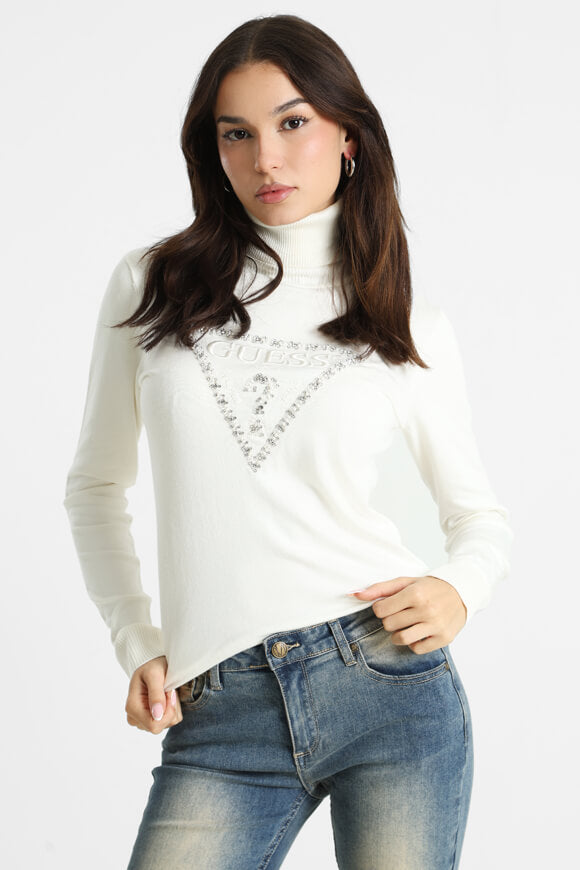 Maglia a maglia fine - Bianco crema