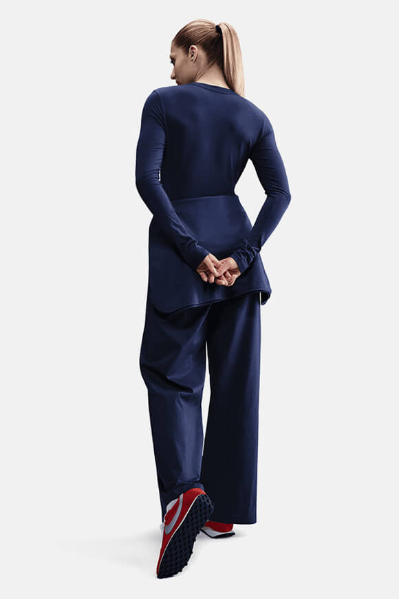 Crop Langarmshirt - Midnight Navy