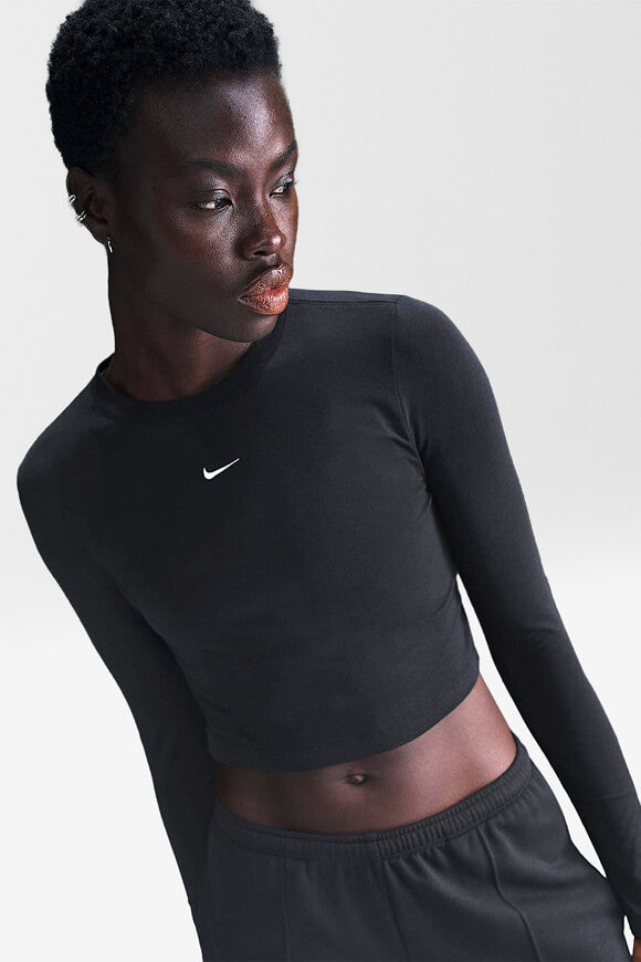 Crop Langarmshirt - Black