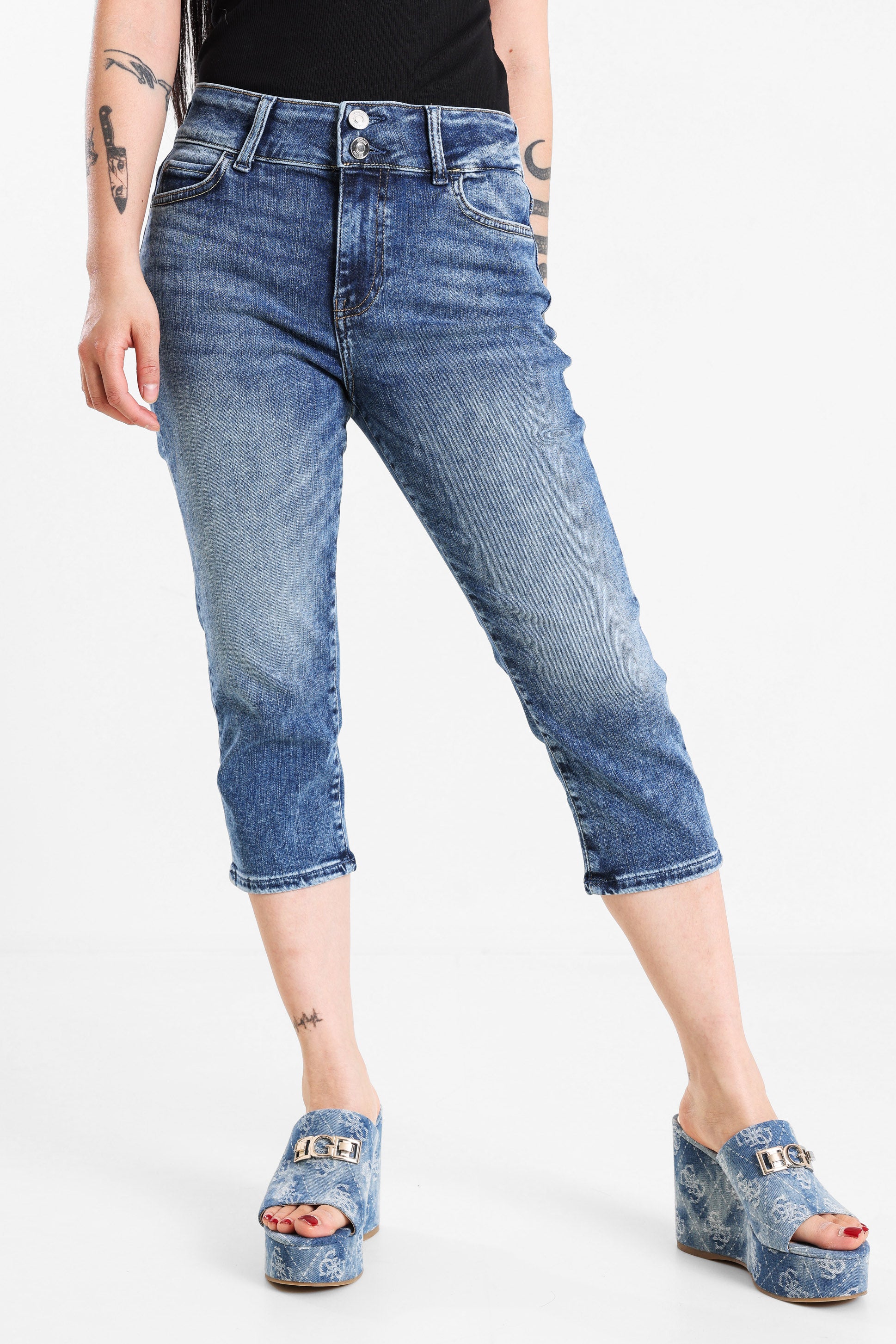 Caprijeans - Driftwood Blue