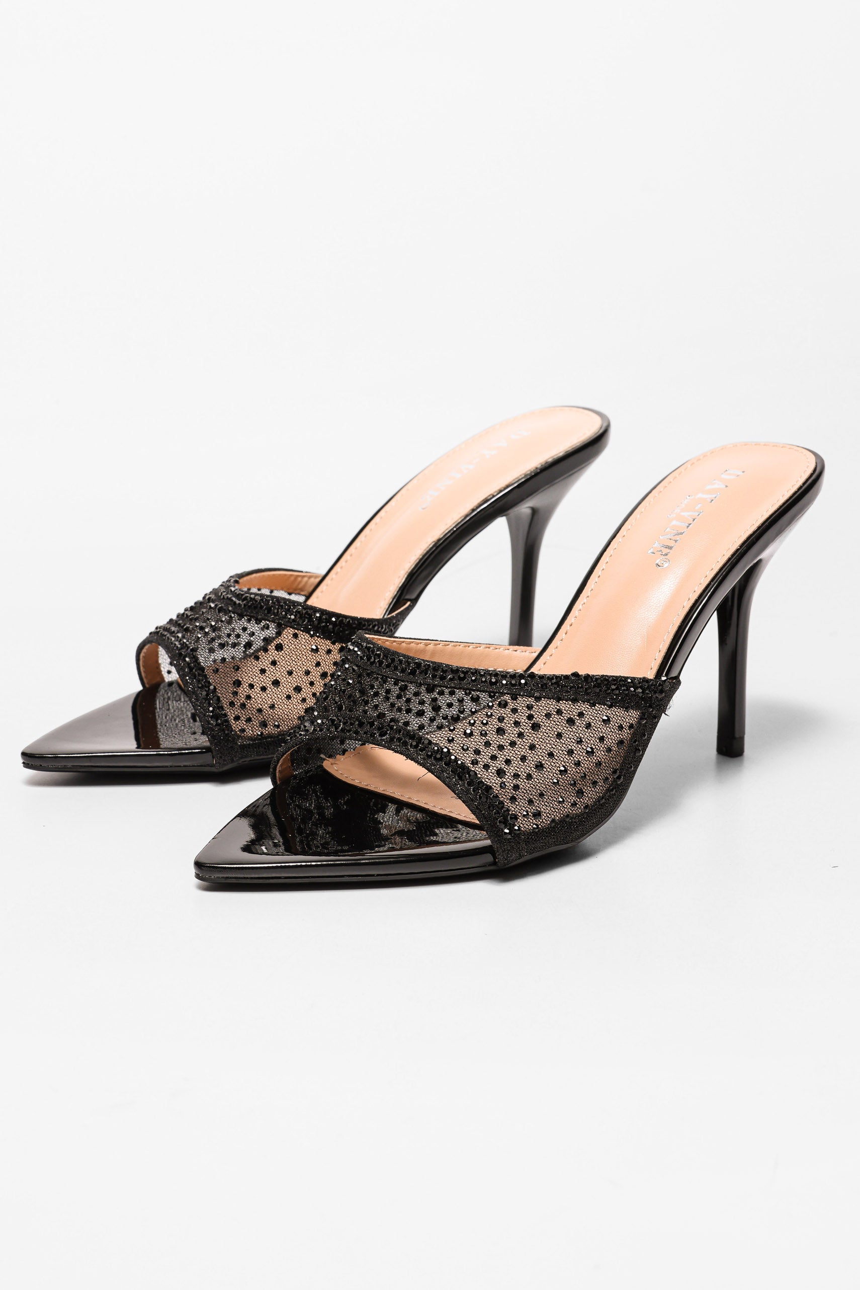 Mules mit Strass - Black