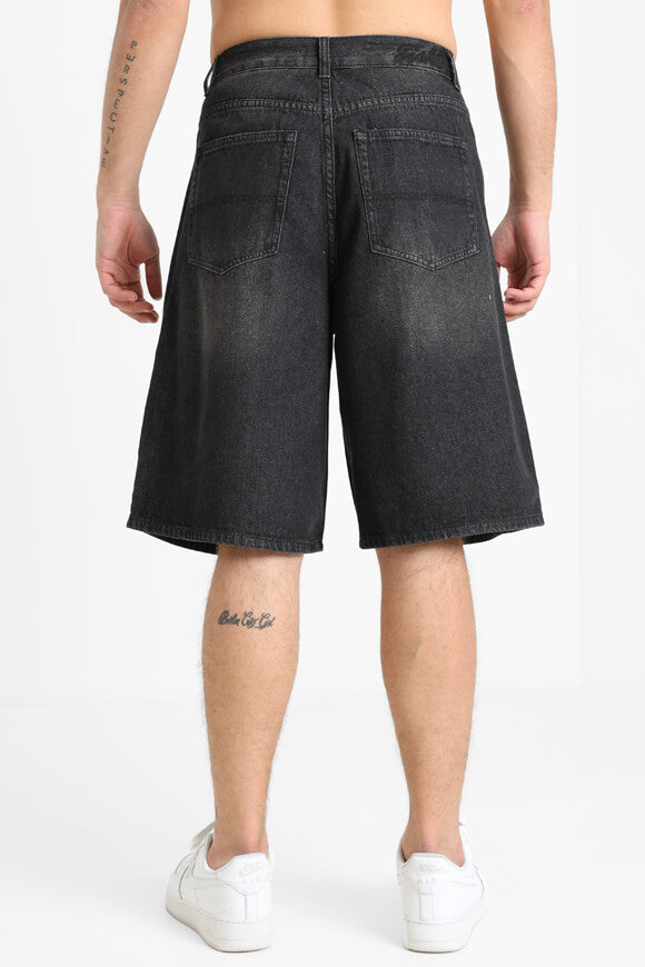 Jeansshorts - Gewaschen Schwarz