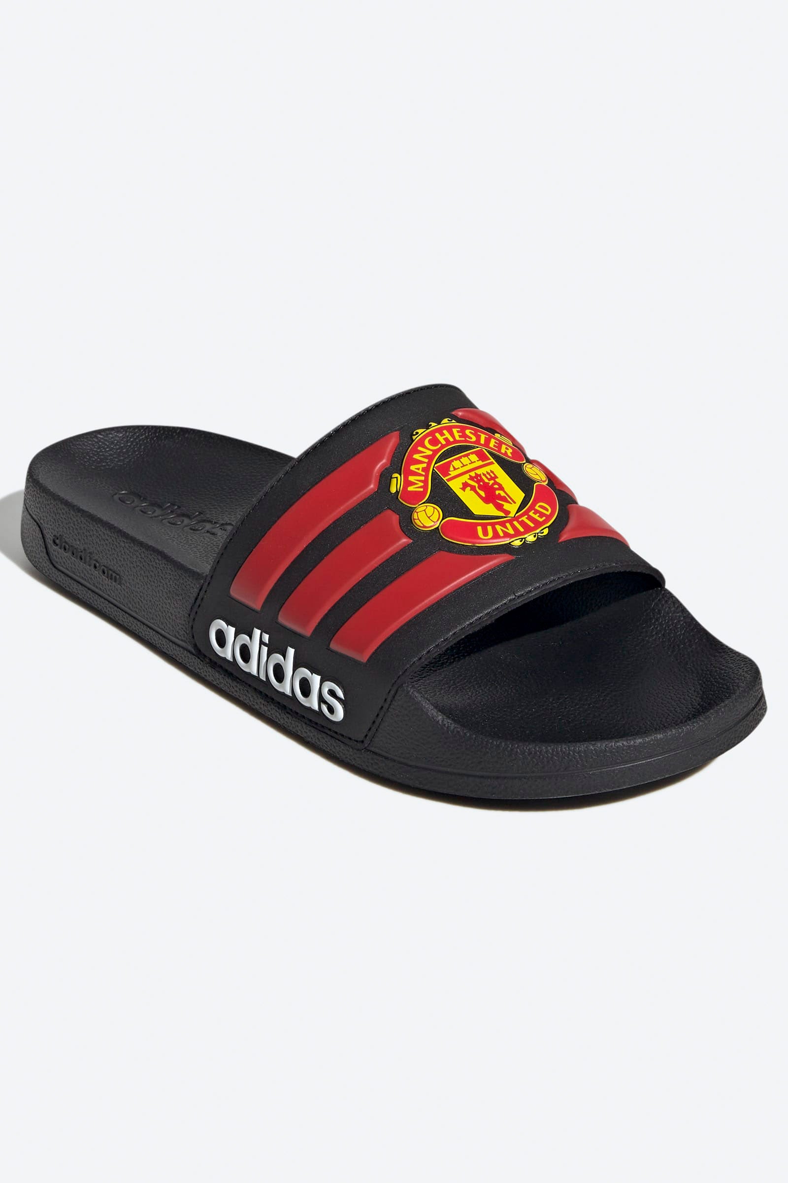 Adilette Manchester United Pantoletten - Core Black + Red + Cloud White