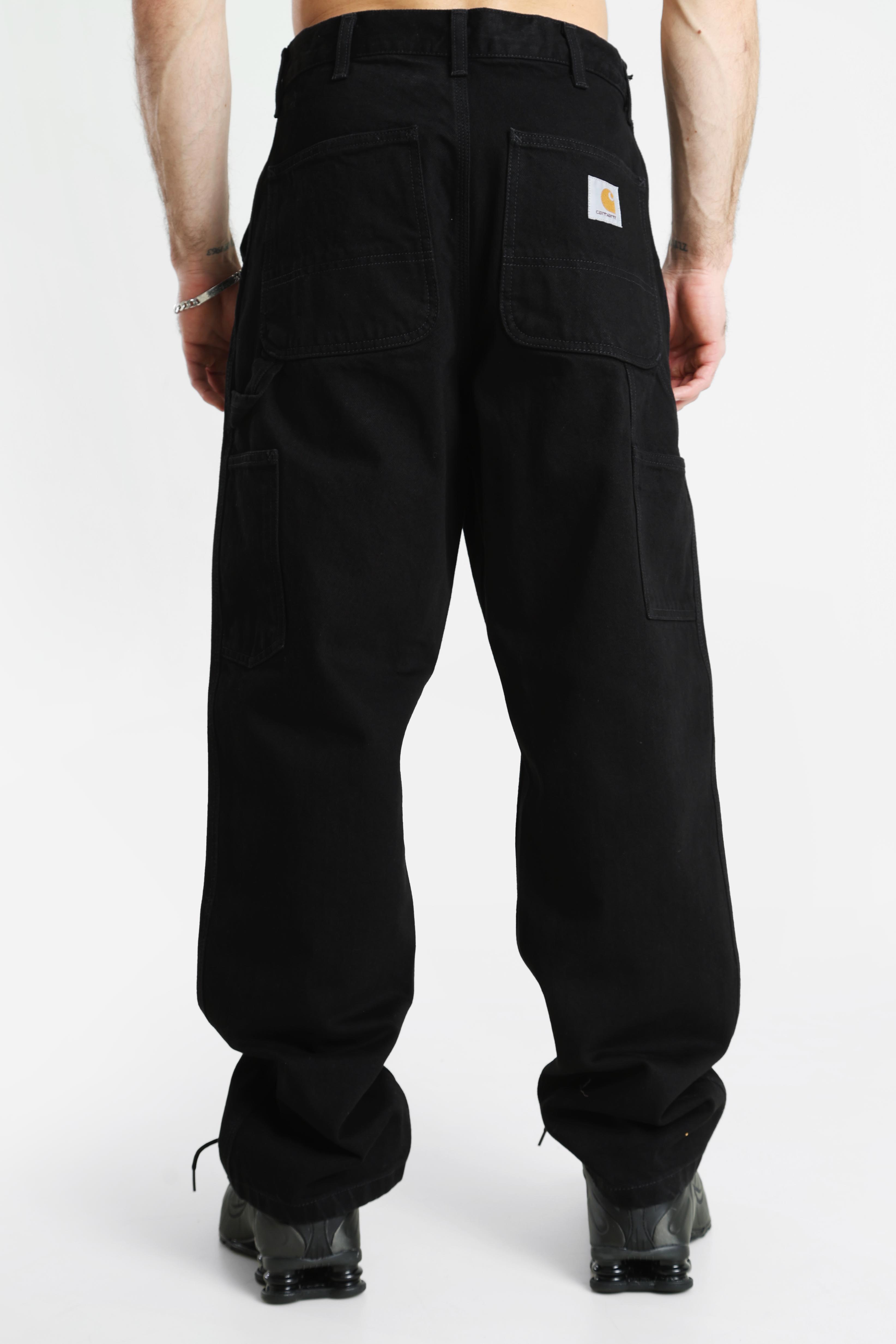 Single Knee Relaxed Straight Fit Jeans L32 - Black Rinsed