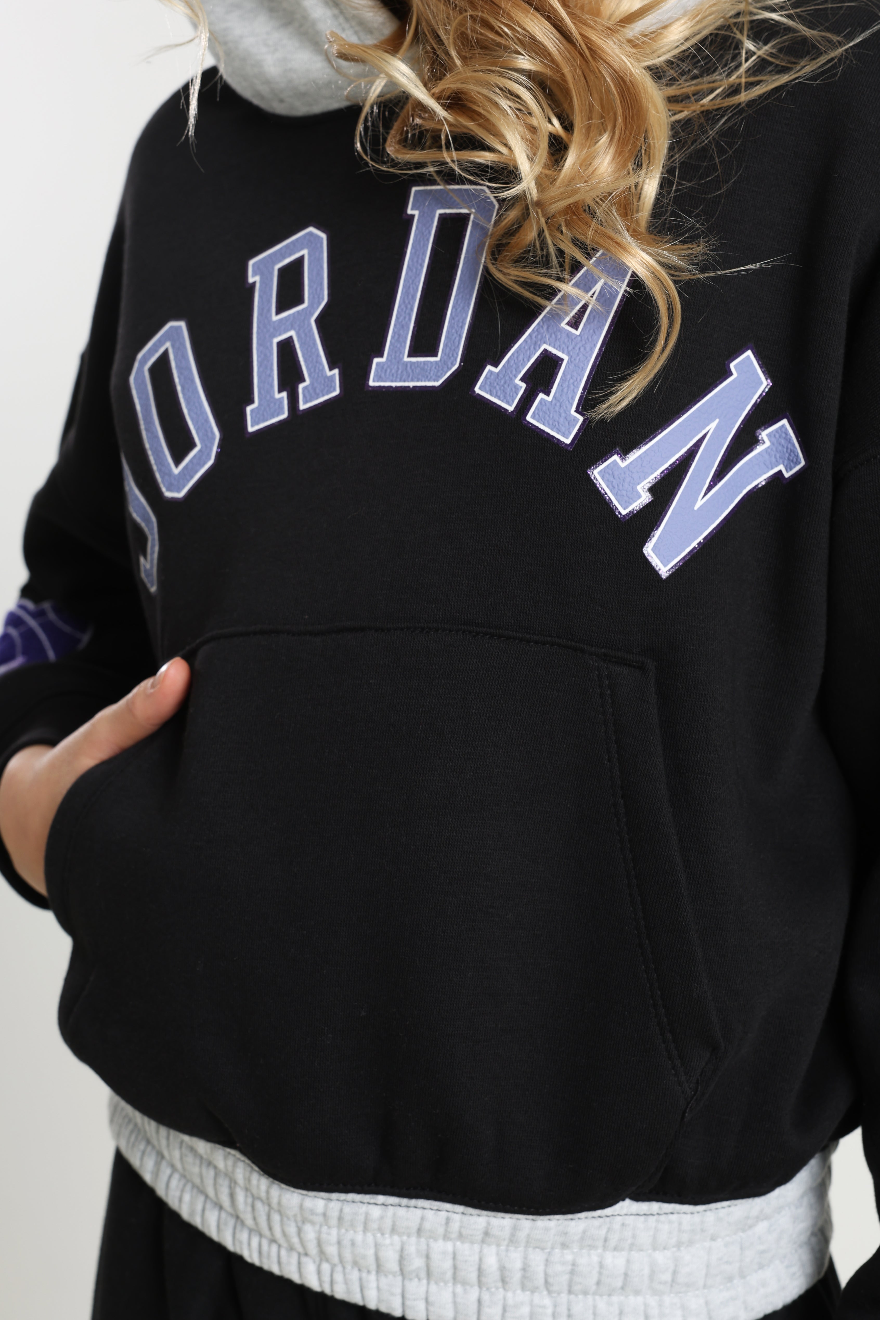 Air Kapuzensweatshirt - Black + Light Grey Heather