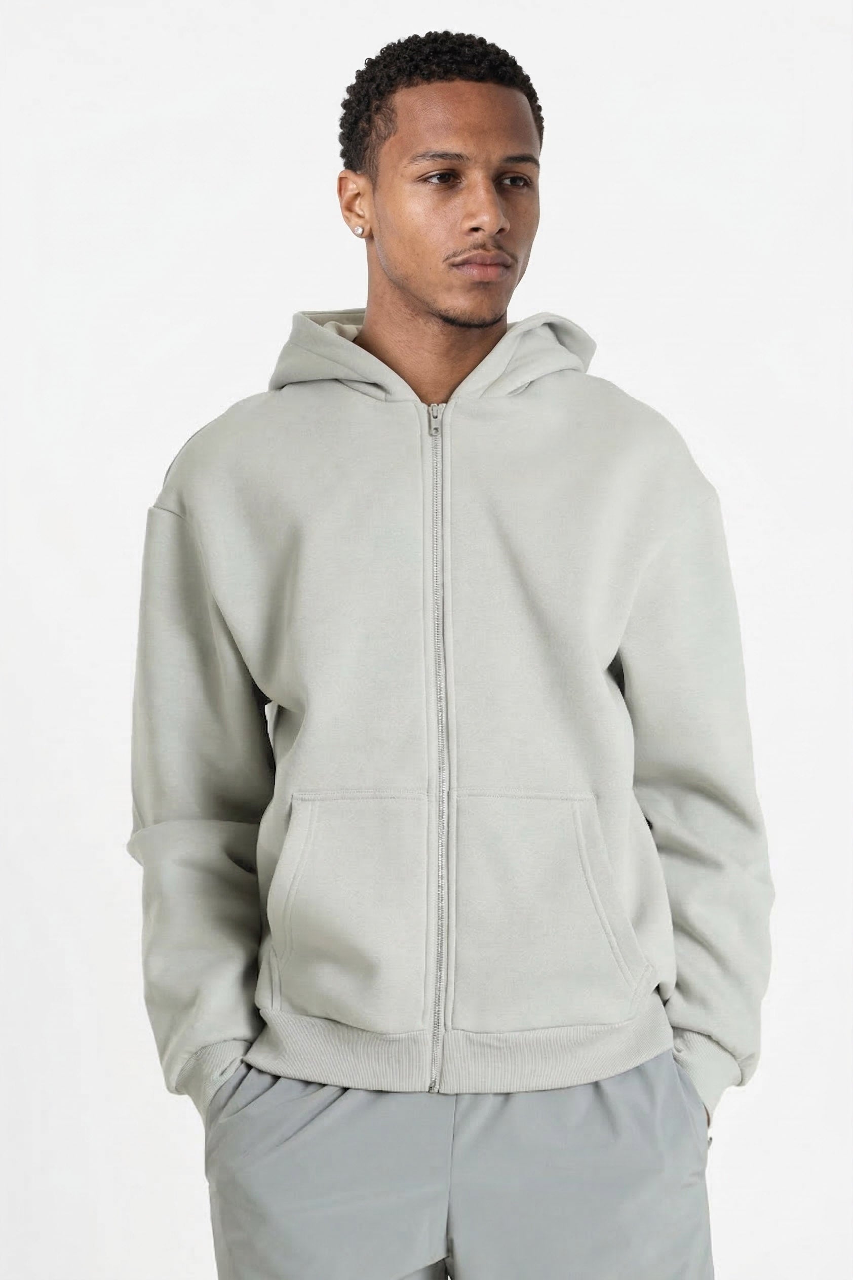 Fluffy Kapuzensweatjacke - Light Asphalt