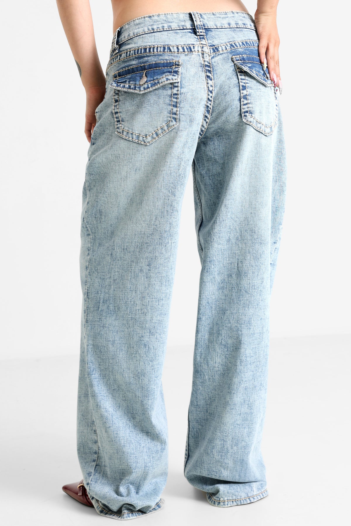 Jeans a taglio dritto - Bleu clair usé