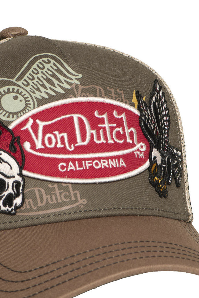 Trucker Cap / Snapback - Grey + Beige + Brown