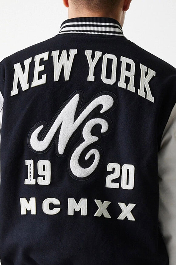 Varsity college jacket - Black + Offwhite