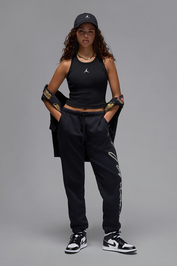 Ribbed crop tank top - Black