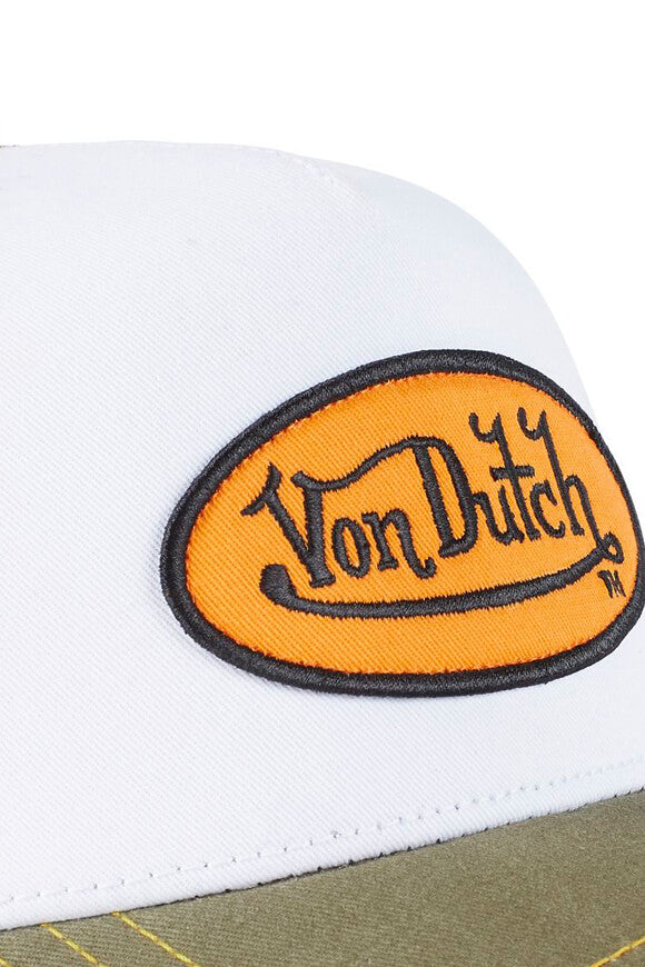 Trucker cap / snapback - White + Dark Olive + Black
