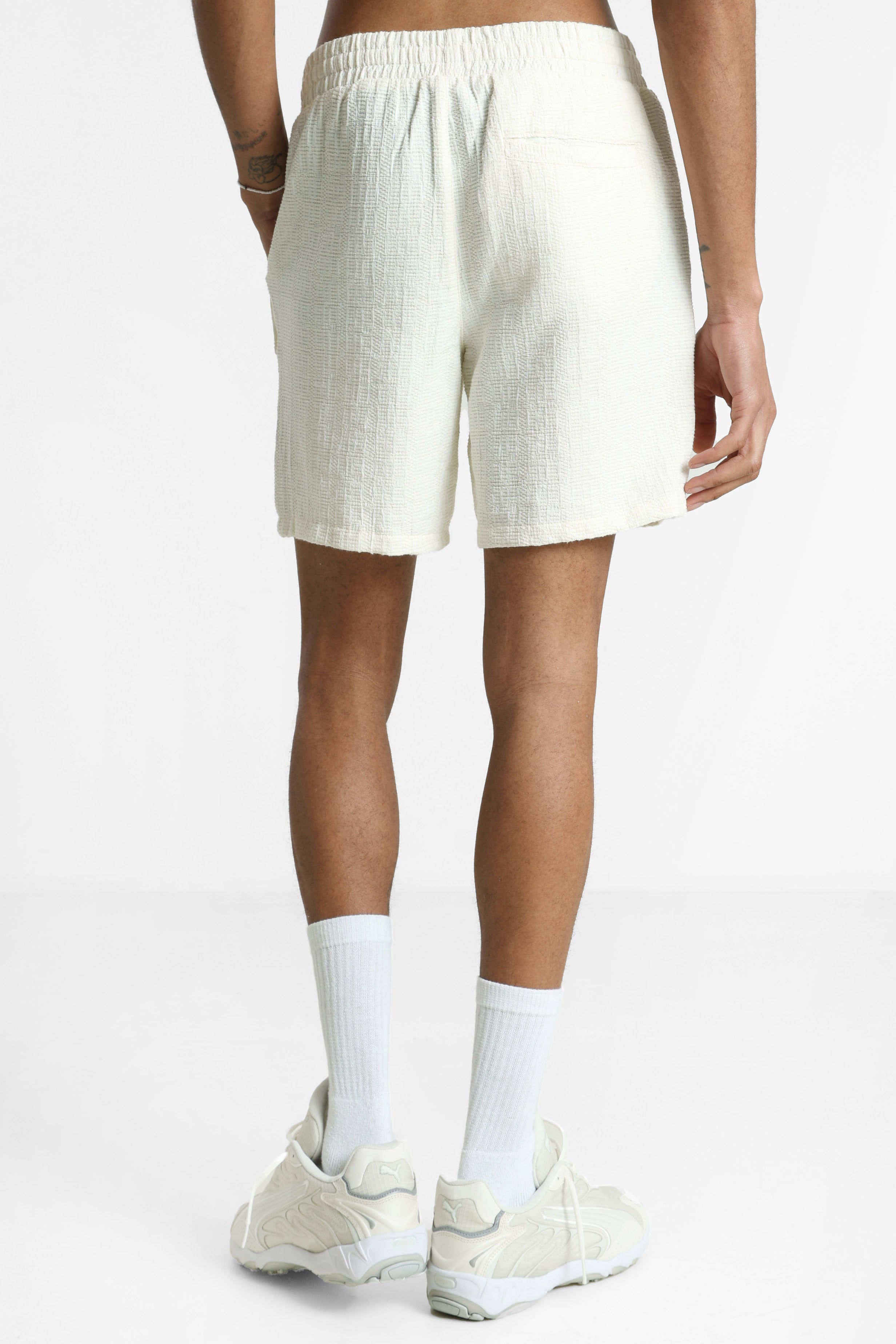 ONSTELL DOBBY Strukturierte Stoffshorts - Whisper White