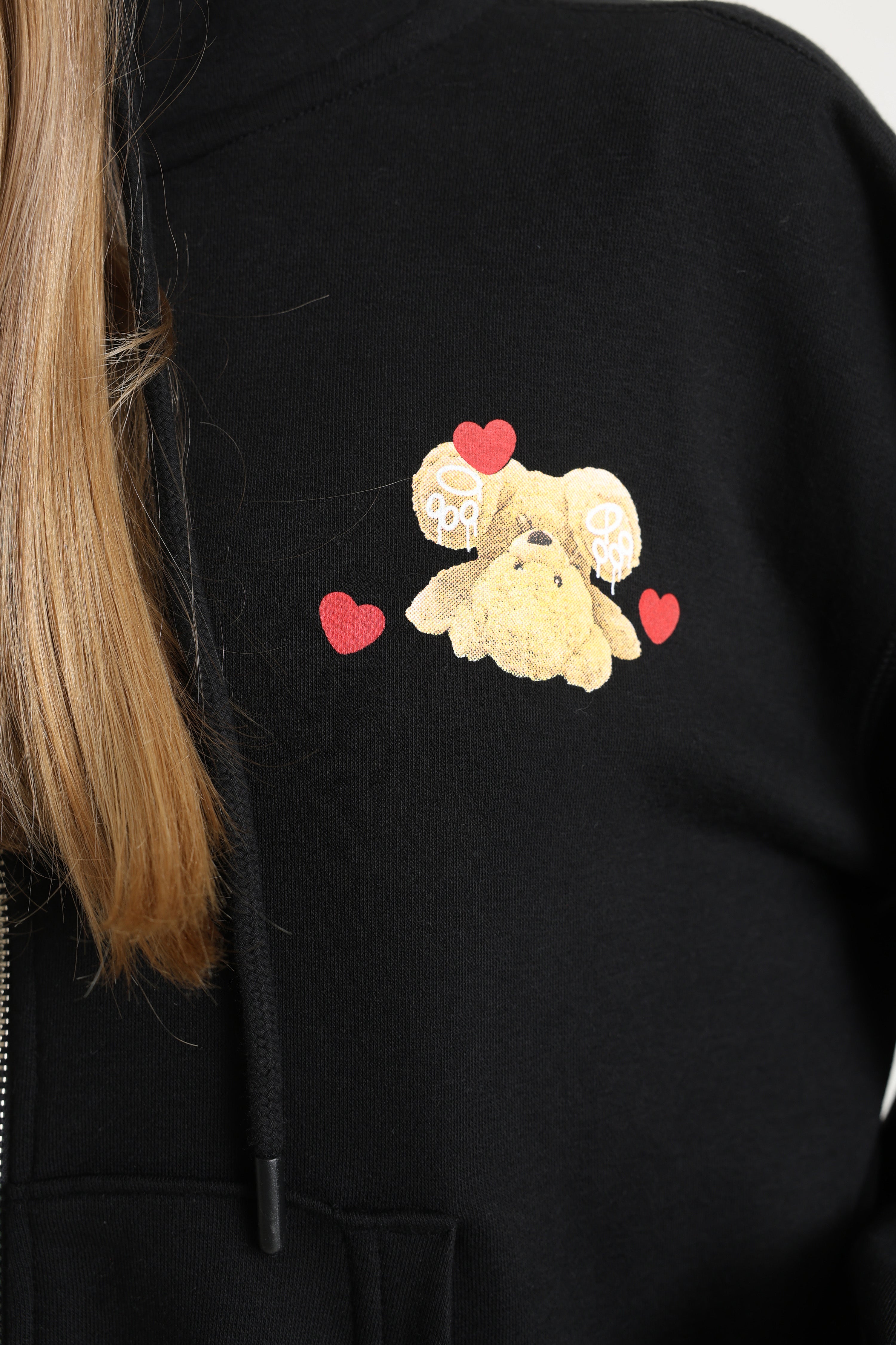 Kapuzensweatjacke - Schwarz