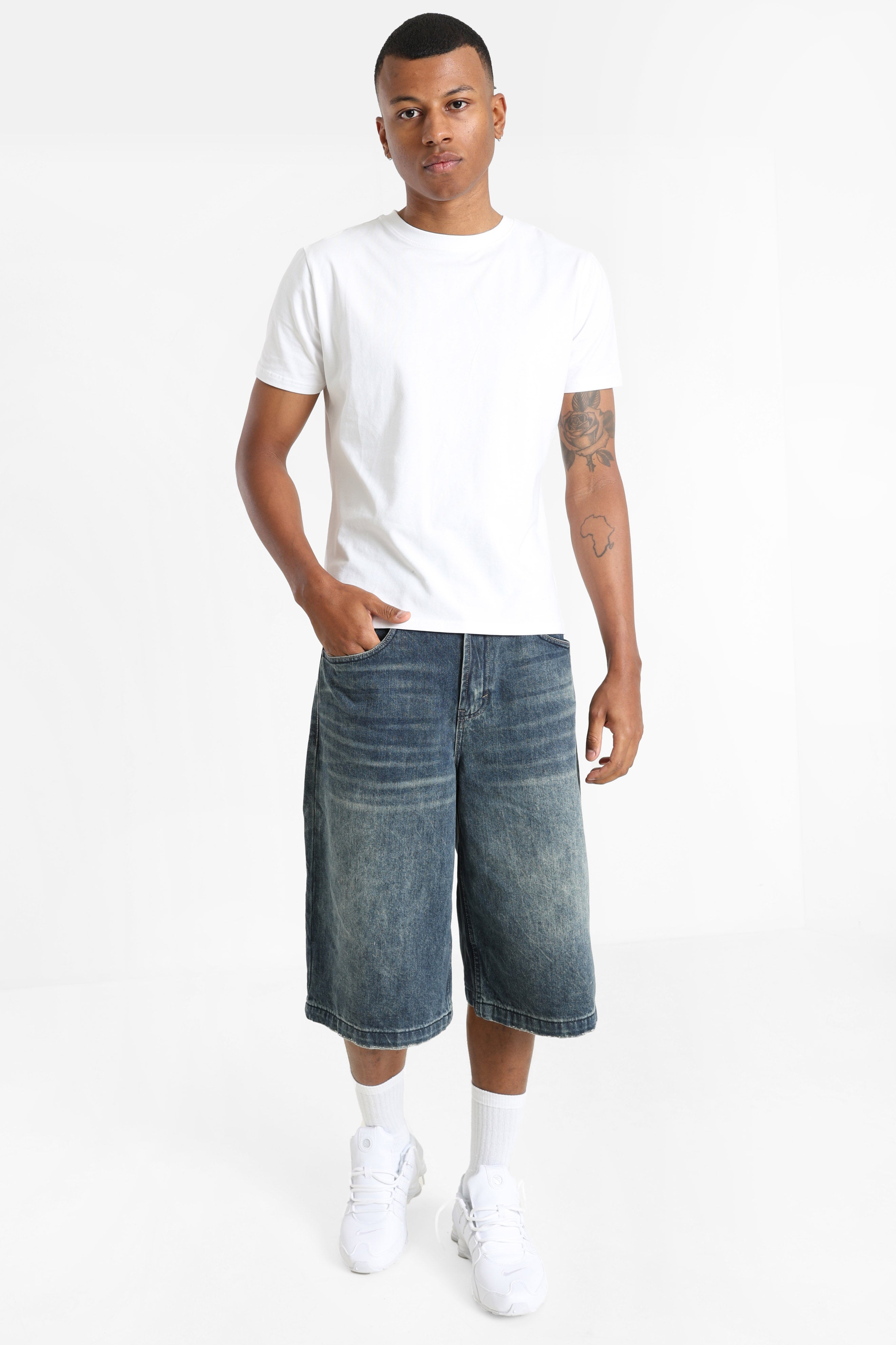 Denim bermuda shorts - Bleu délavé