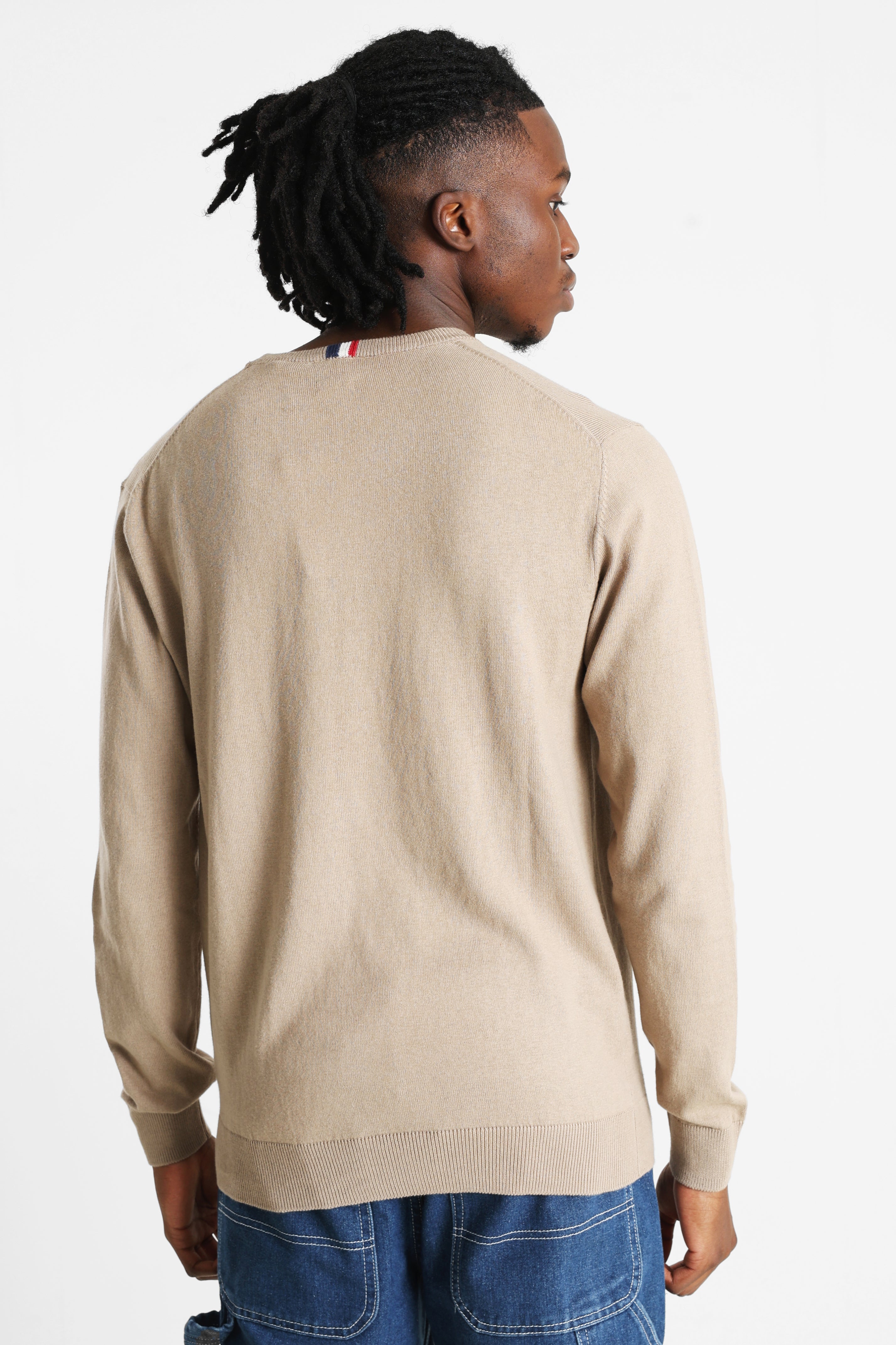 Leon pull en tricot fin - Beige