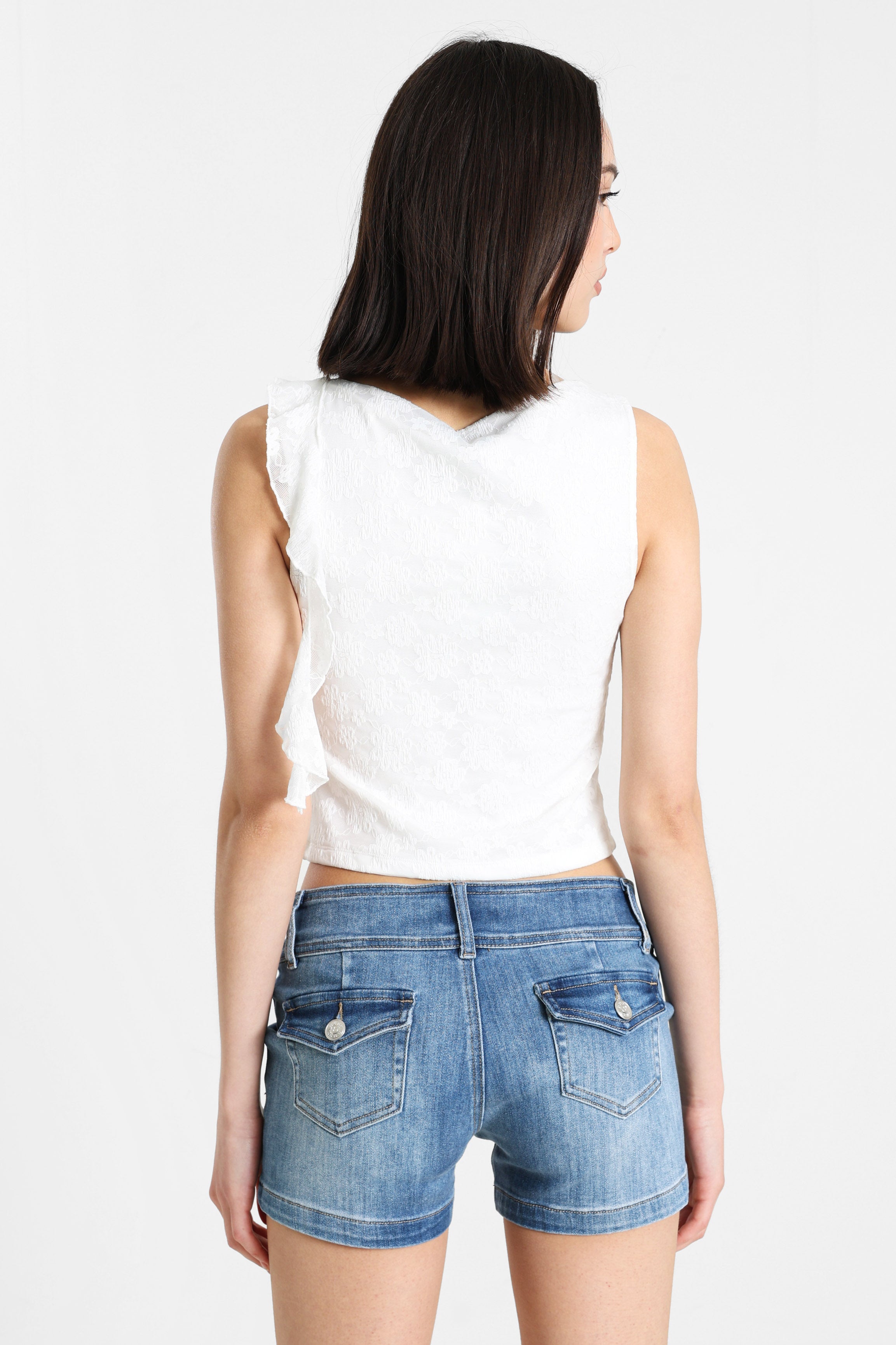 Crop Spitzentop - Offwhite