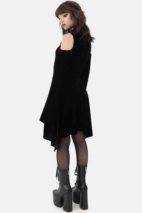 Alacine Samt Minikleid - Black