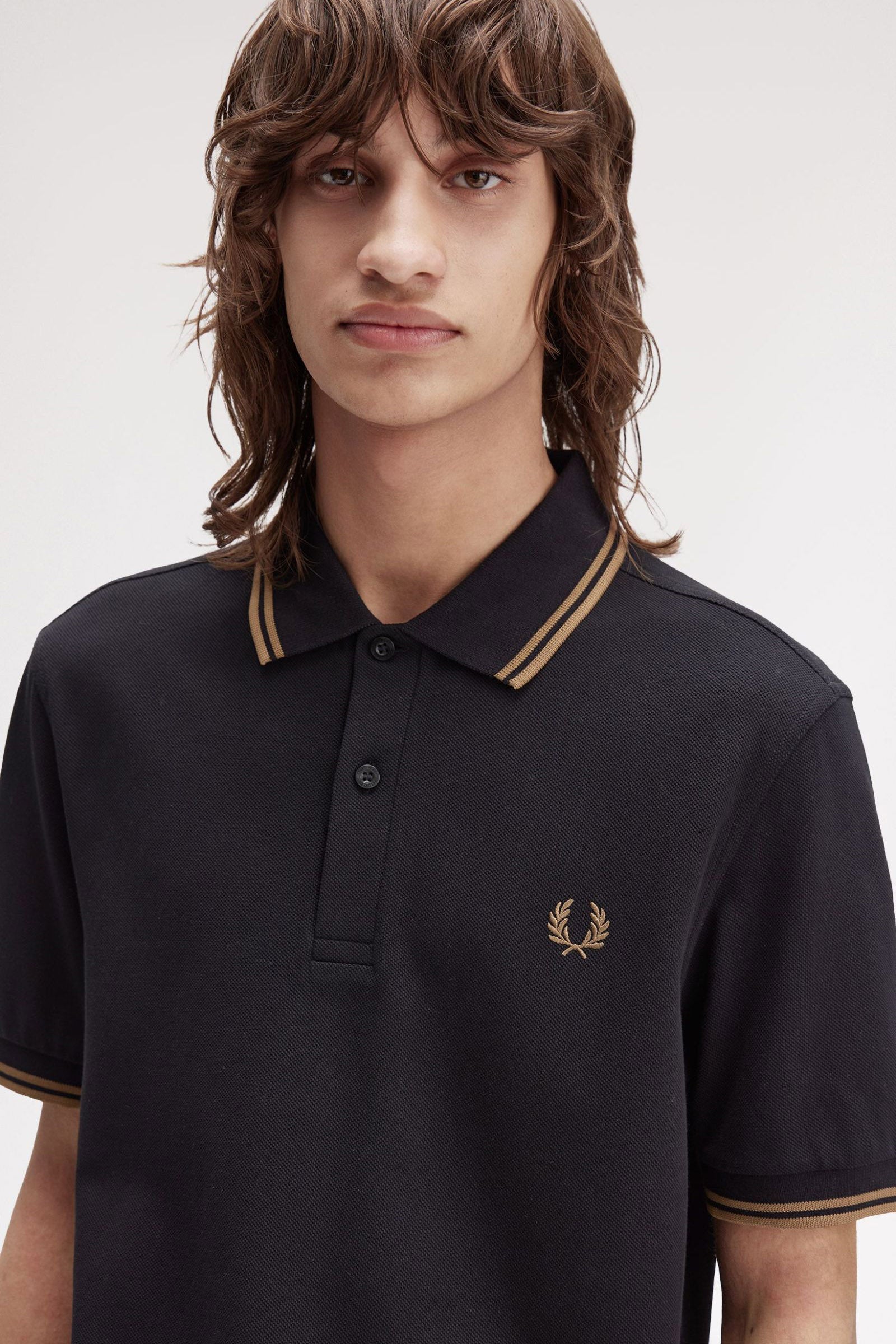 Twin Tipped Poloshirt - Black + Shaded Stone