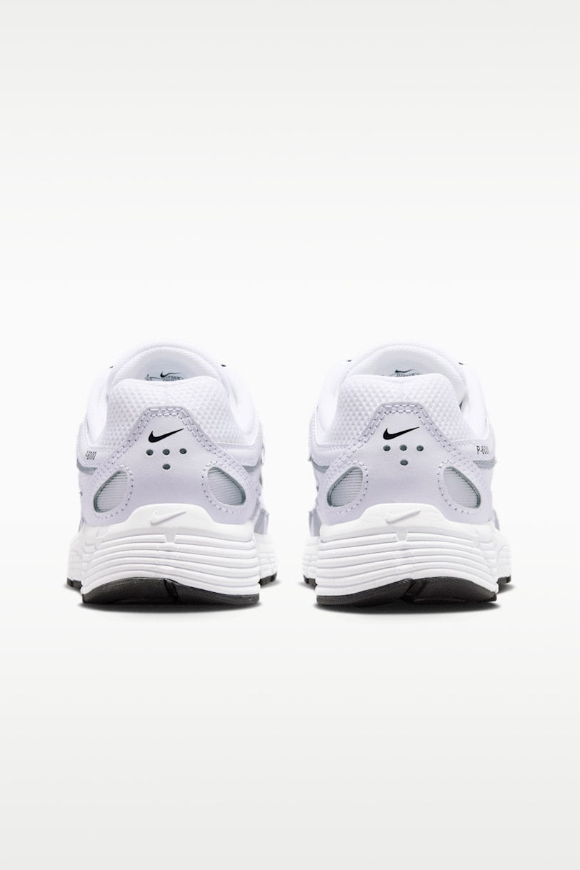 P-6000 Sneaker - White + Black + Metallic Silver