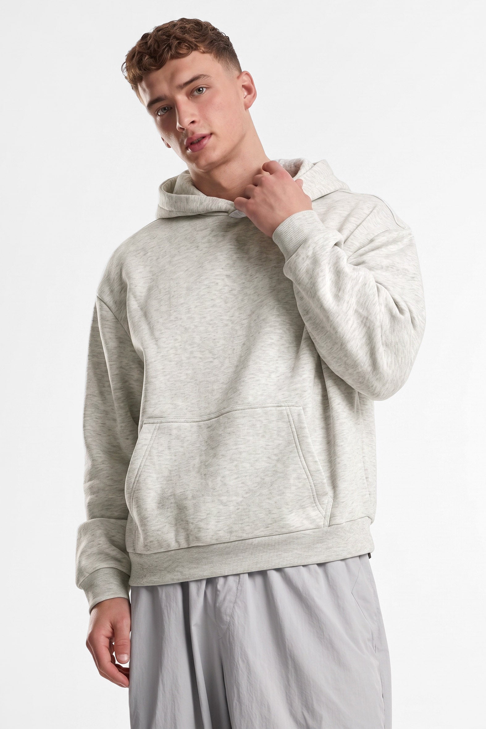 Fluffy sweatshirt à capuchon - Light Grey Heather