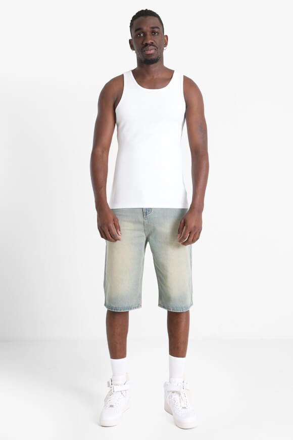 Geripptes Tanktop - Weiss