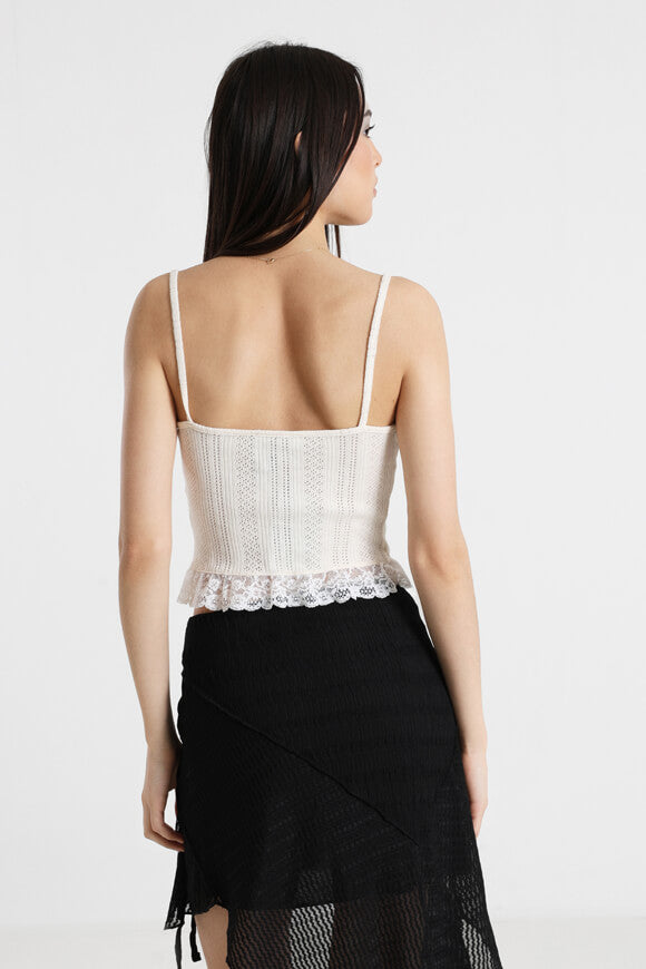 Knitted crop top - Cream