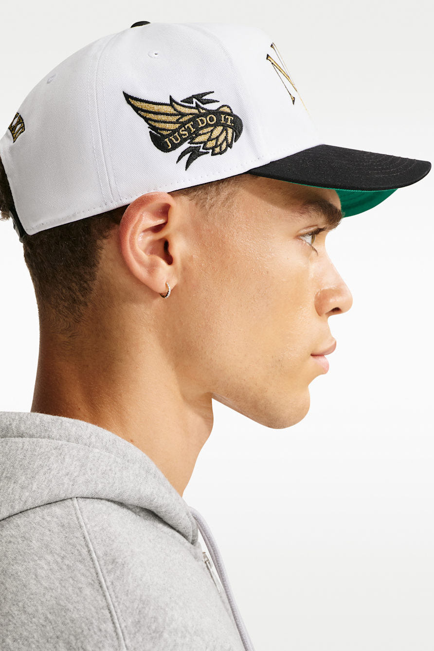 Snapback Cap - White + Black