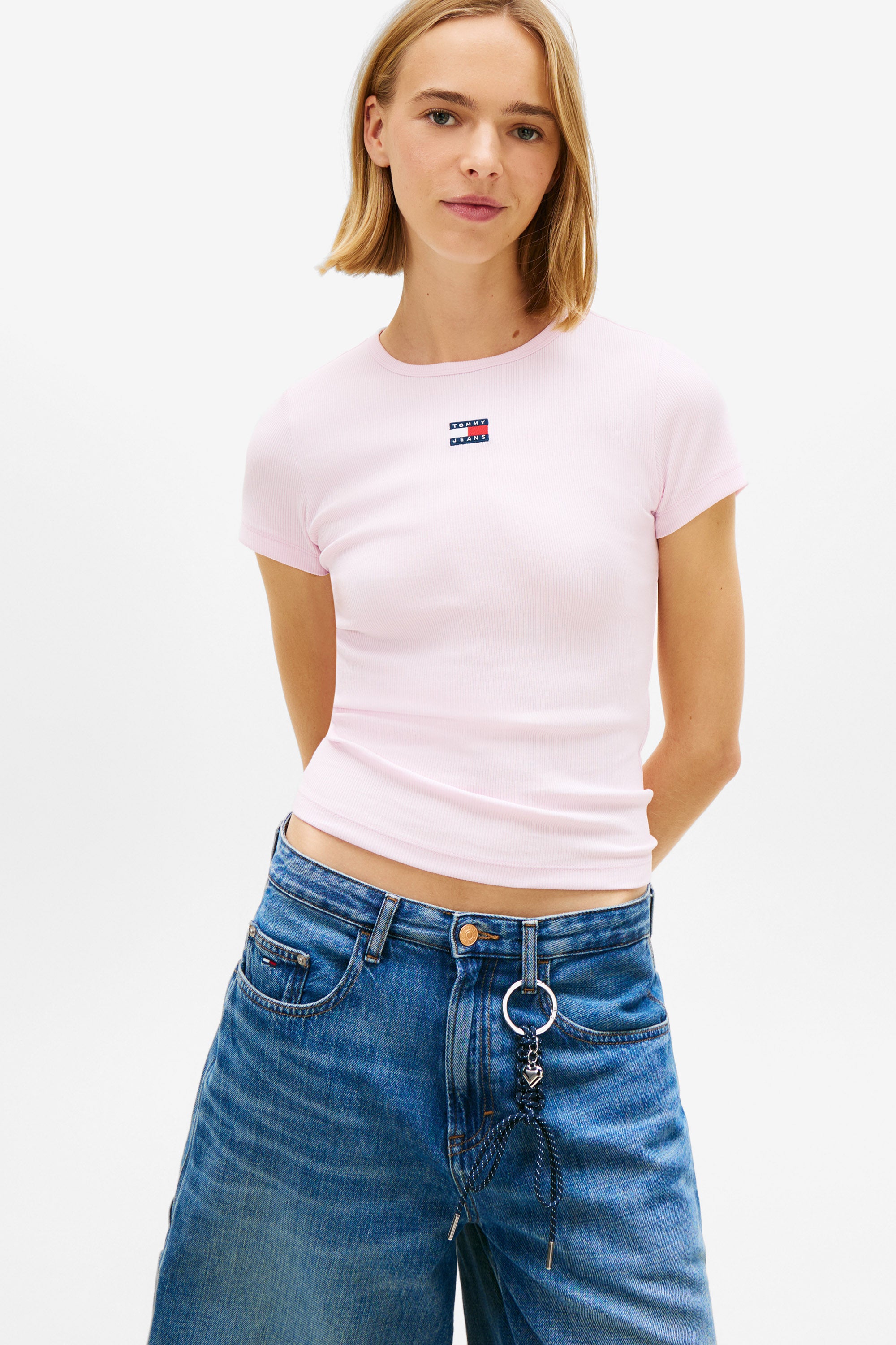 Geripptes T-Shirt - Pearly Pink