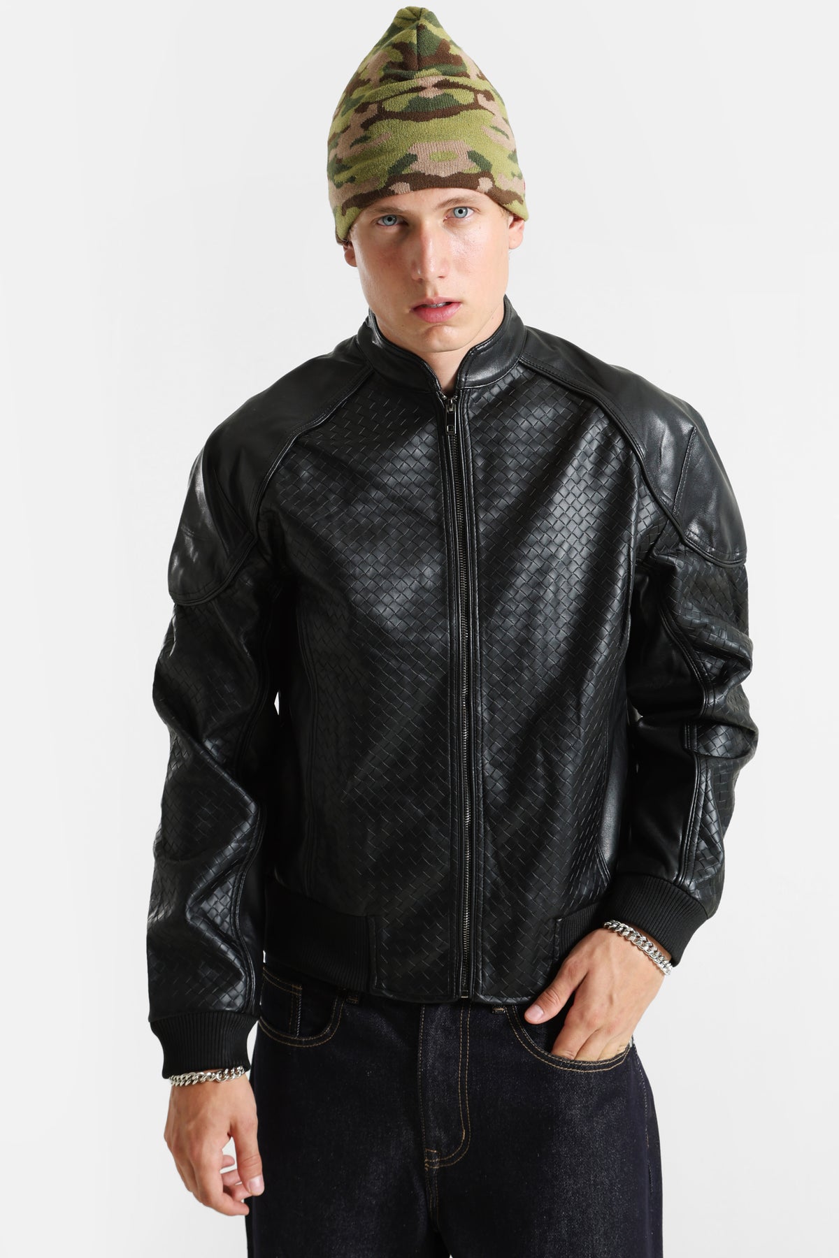 Bomber Kunstlederjacke