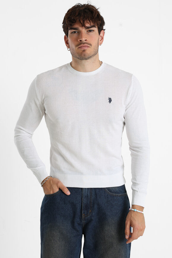 Kemp pull en tricot fin - White