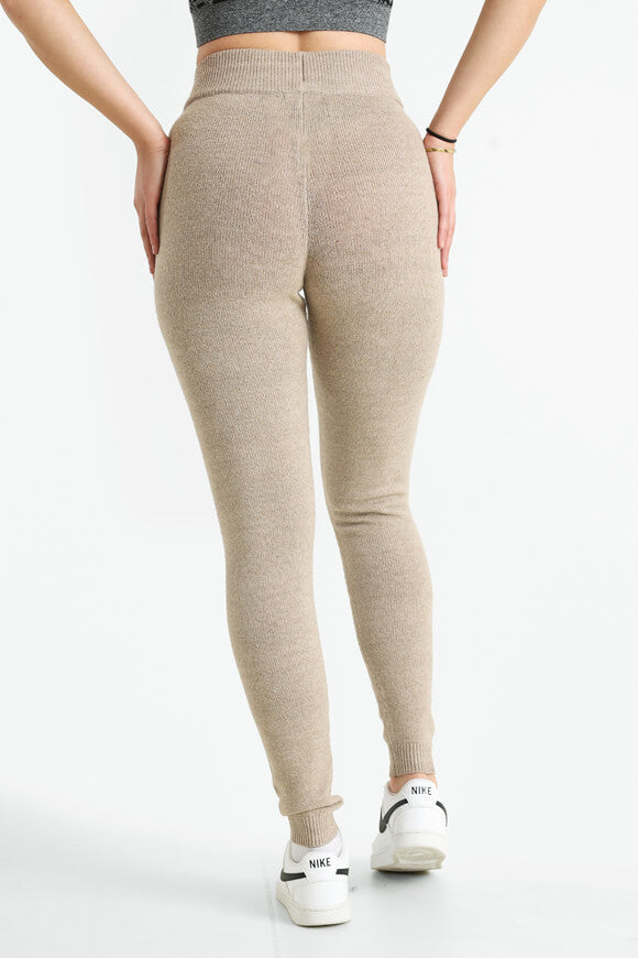 Knitted leggings - Beige melange