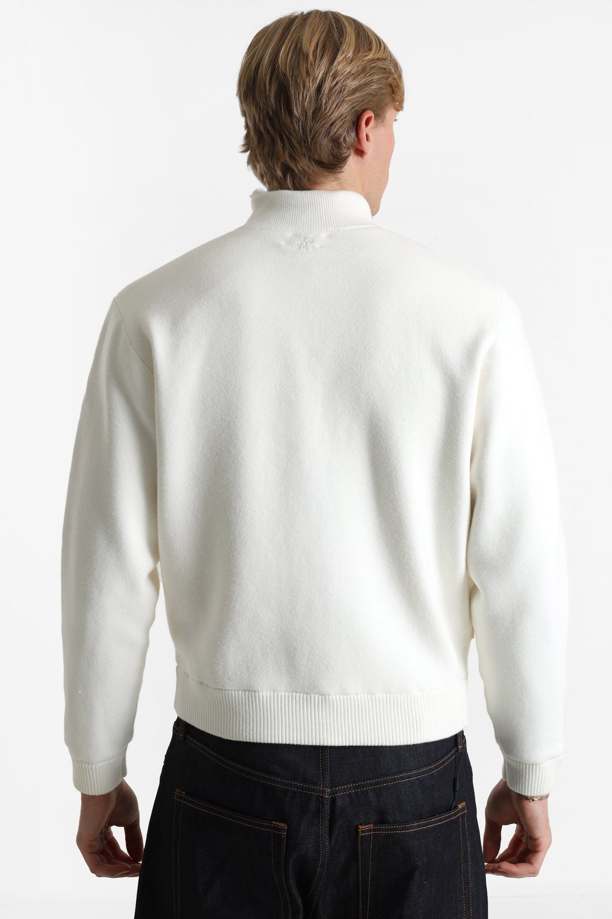 Gefütterte Strickjacke - Offwhite