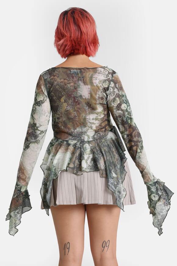 Mesh Cardigan - Grün