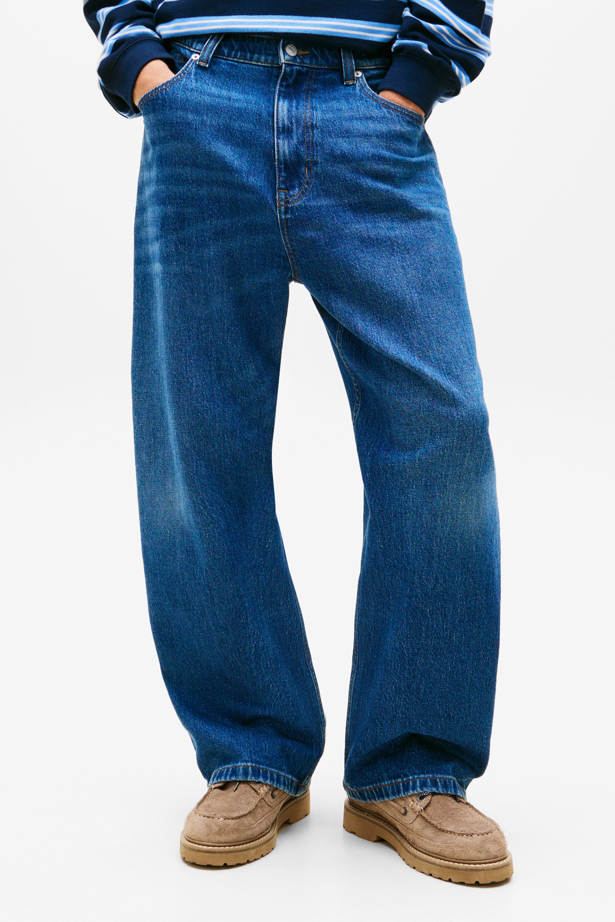 Theo Baggy Fit Jeans L32 - Dark Blue Denim