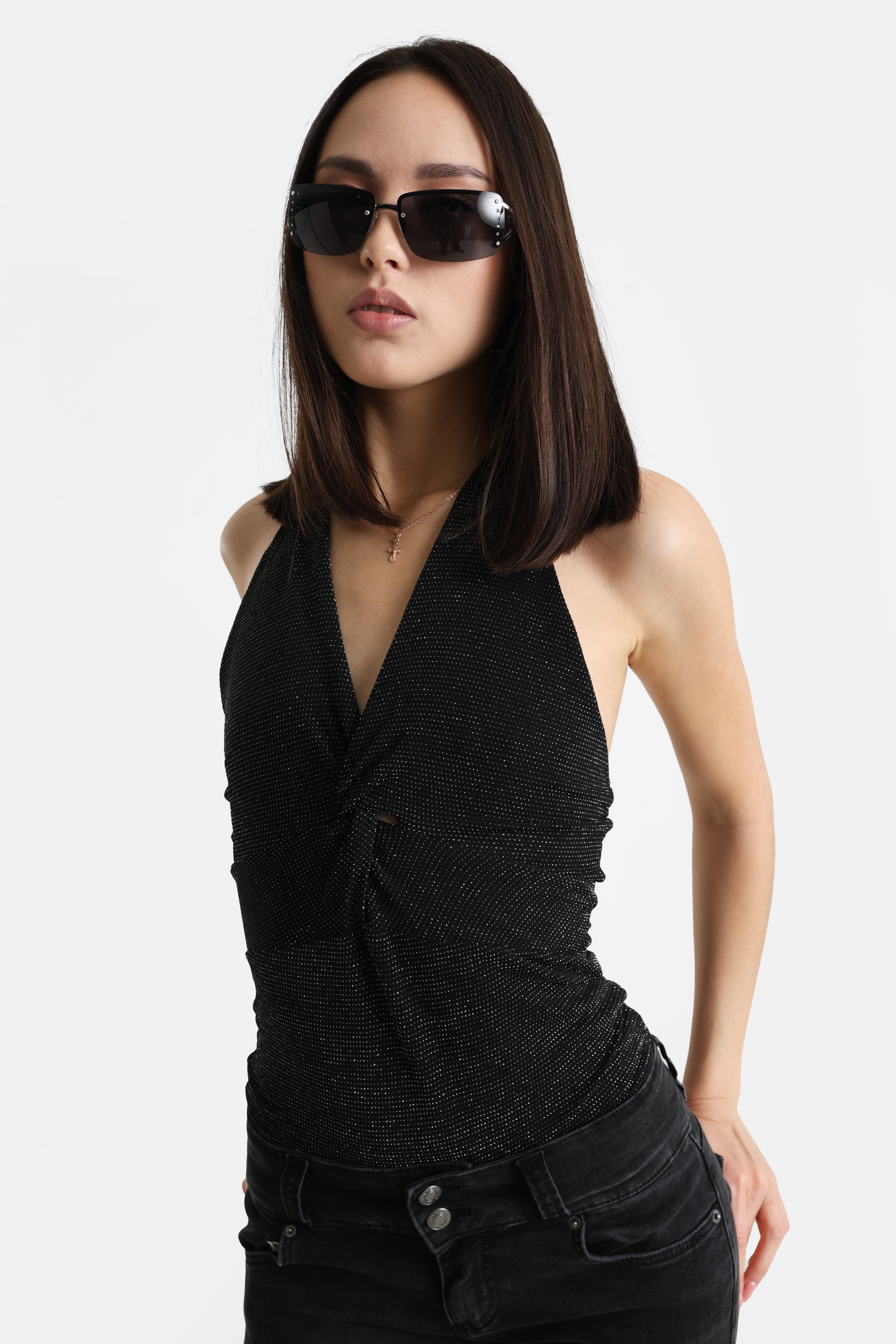 Body with sequins - Black + Silver