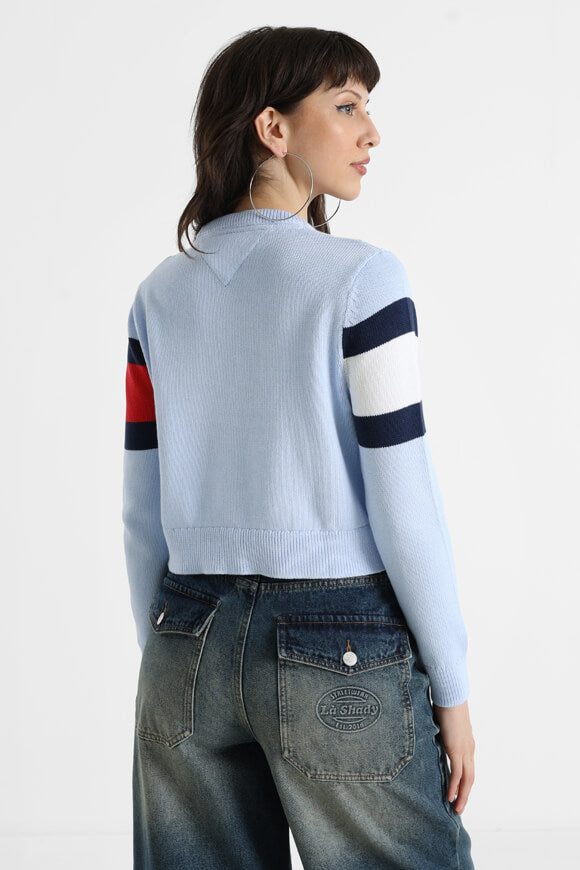 Crop Strickpullover - Sweet Blue