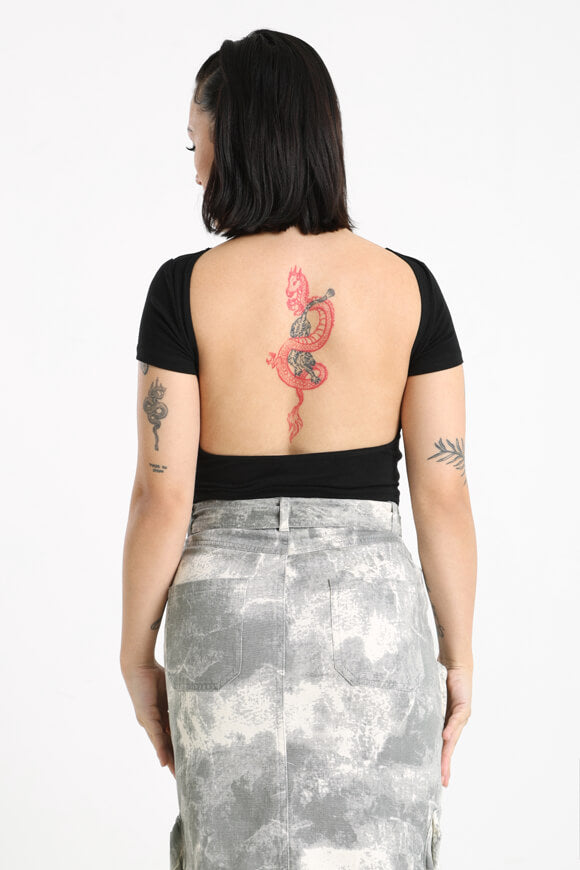 Crop T-Shirt - Schwarz