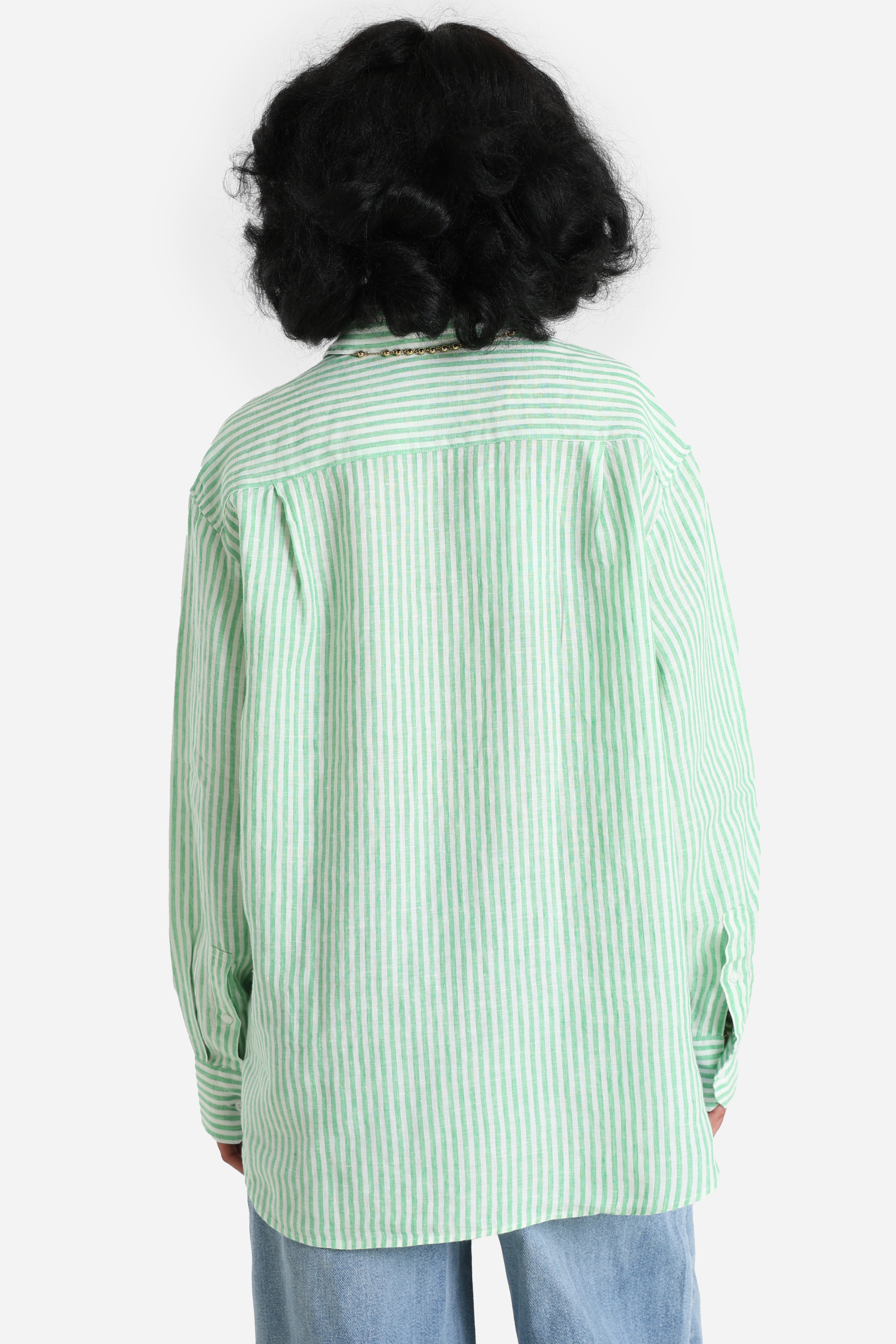 Oversize Leinenhemd - White + Peppermint