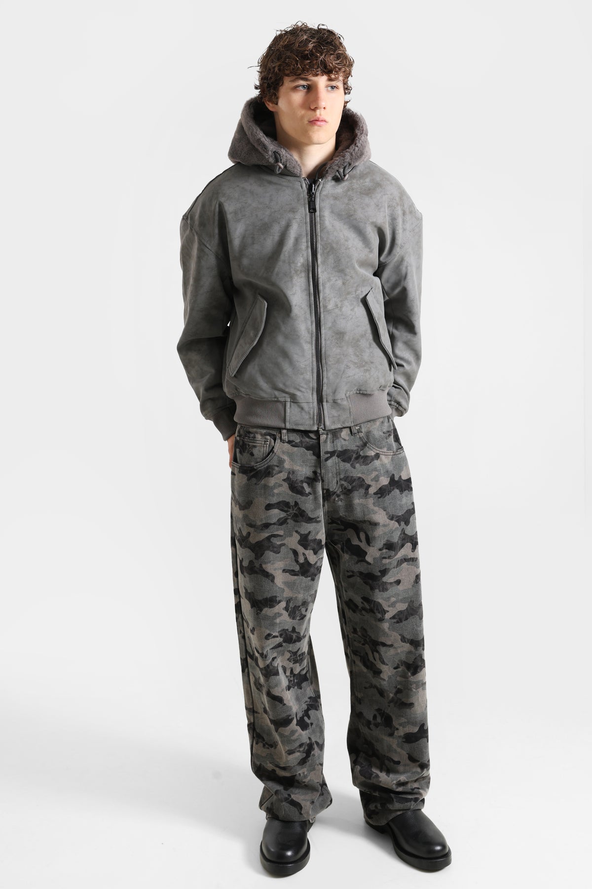Wende-Bomberjacke - Grey