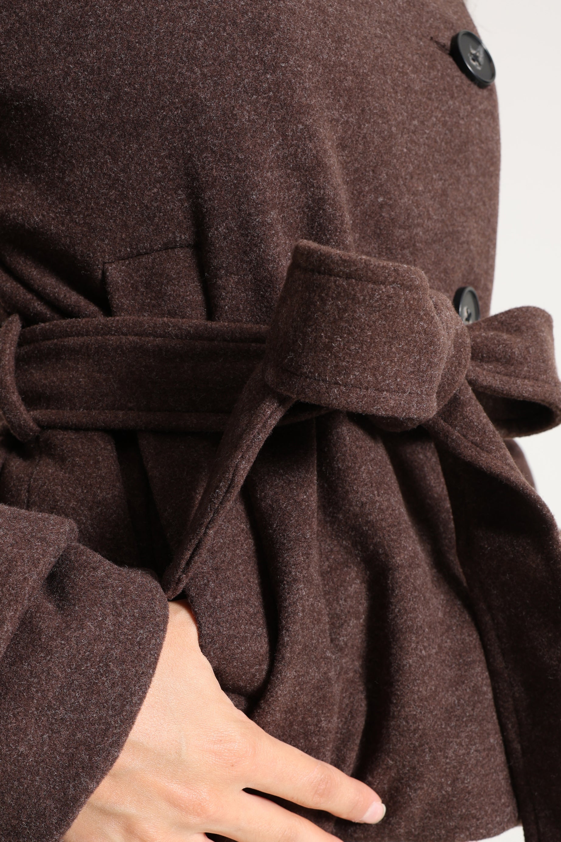 Short coat - Dark Brown Mélange