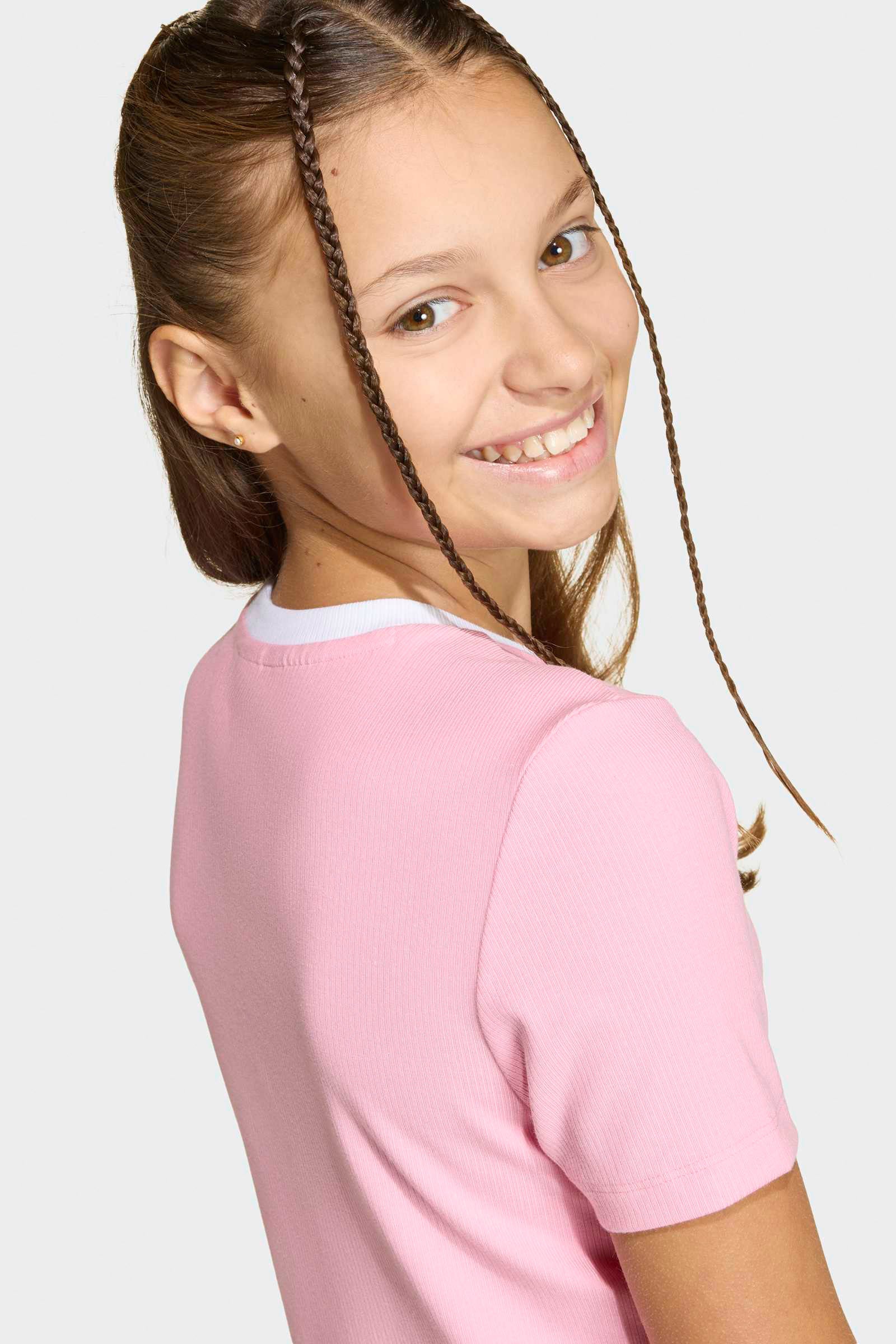 Geripptes T-Shirt - Light Pink