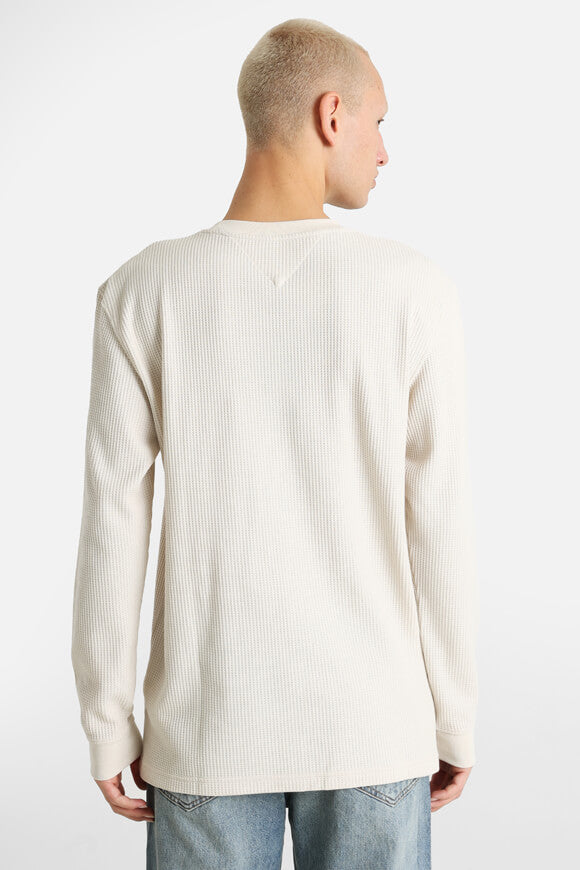 Langarmshirt mit Waffelstruktur - Newsprint