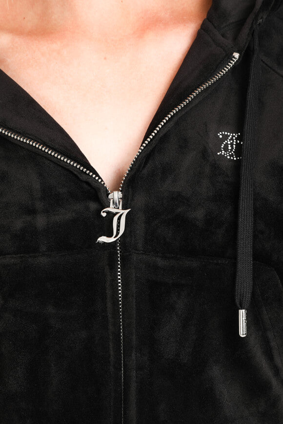 Madison Velvet Crop Jacket - Black