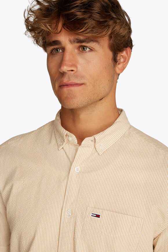 Hemd aus Seersucker - Relic Tan