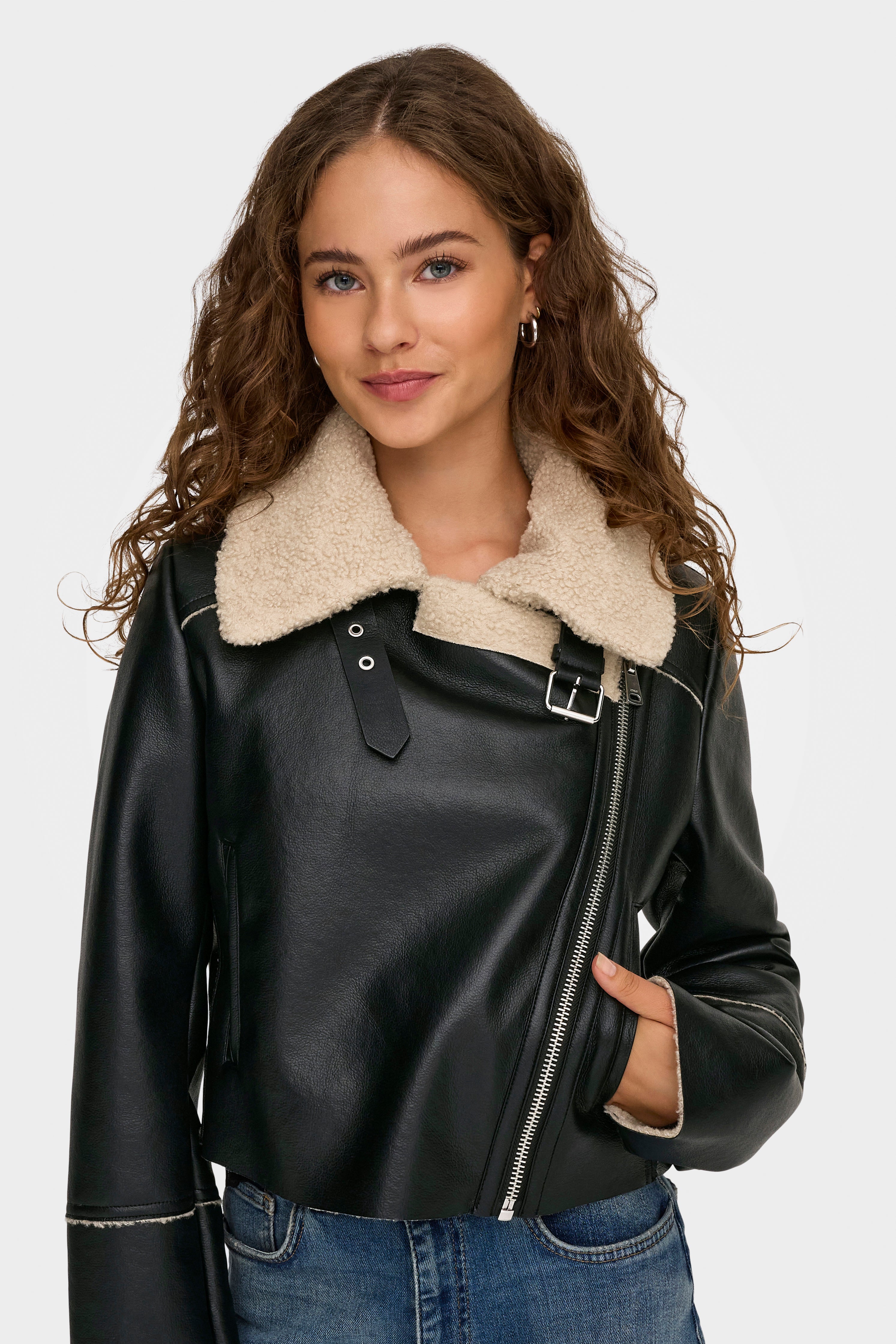 ONLDORA Veste en similicuir - Black + Humus